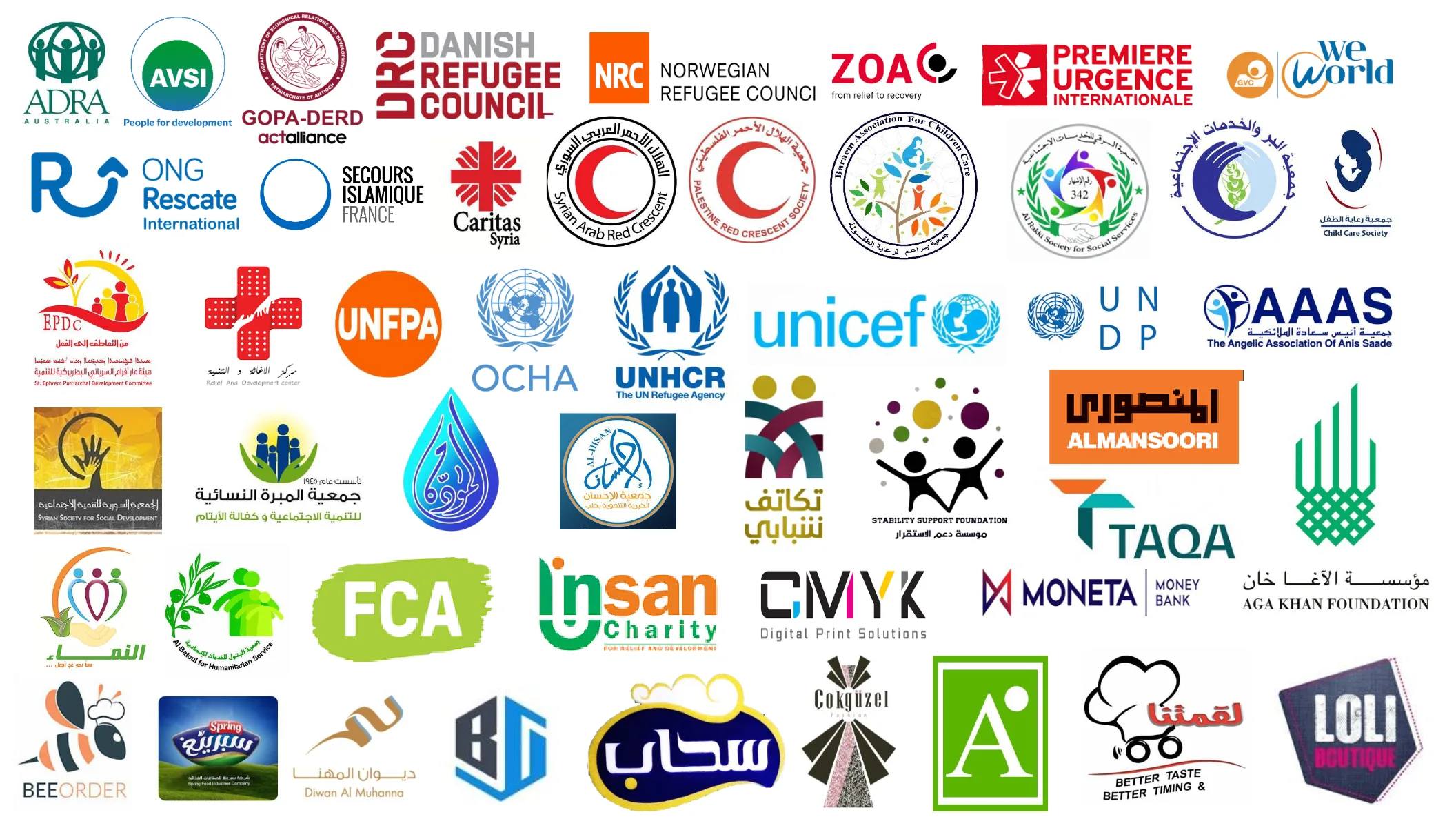 Logos of clients and partner organizations